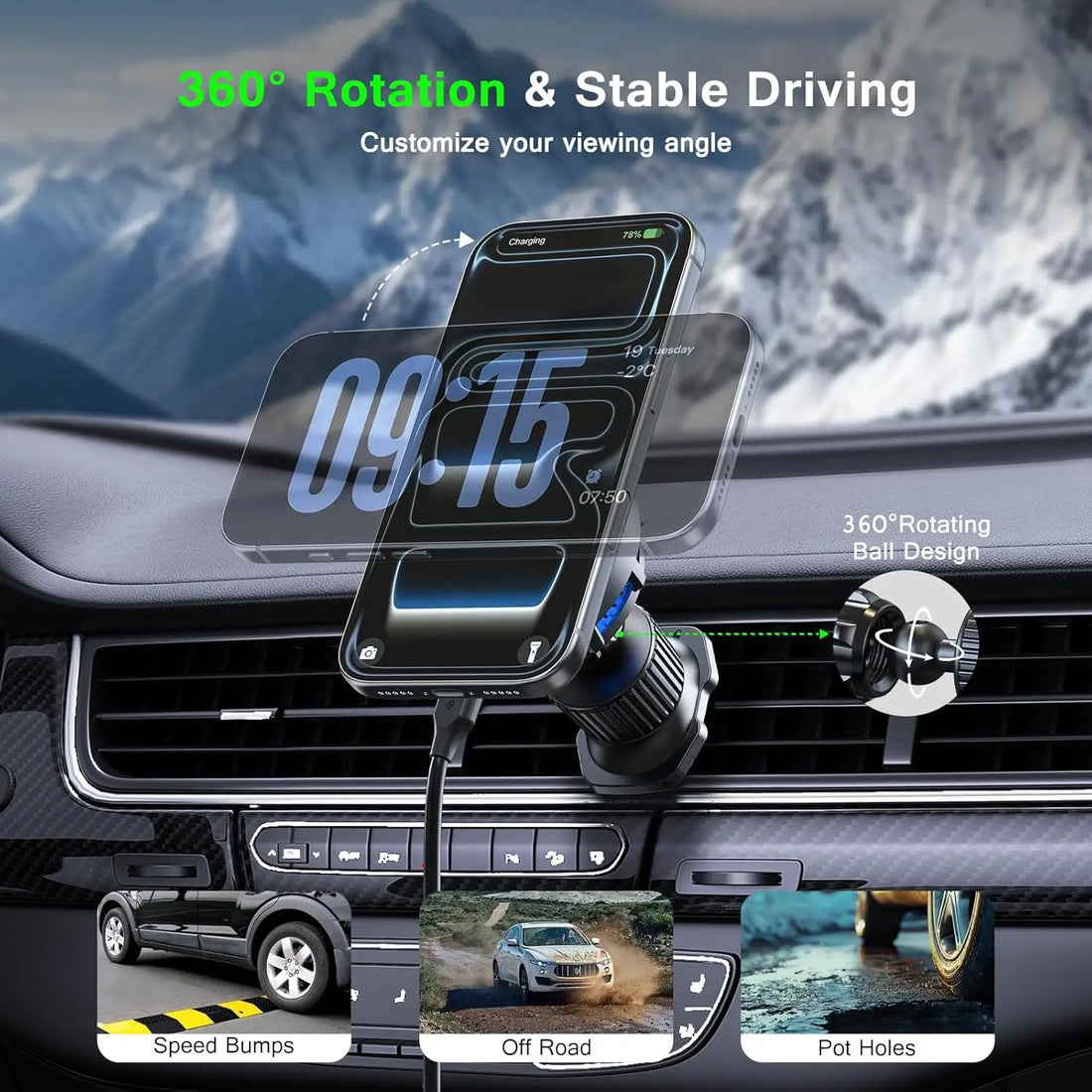 Premium 25W Magnetic Wireless Car Charger For iPhone 17 16 15 Pro Max Fast Charging Air Vent Mount Phone Holder Induction Base