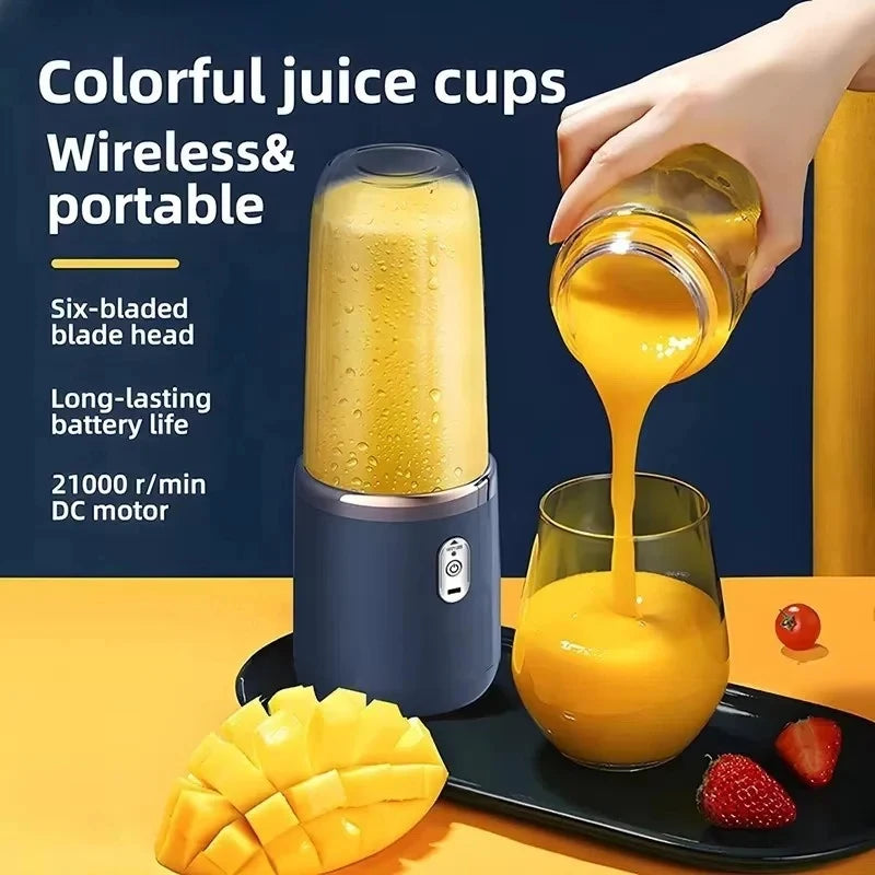 Máquina exprimidora eléctrica de frutas 400ML, licuadora de batidos de leche, exprimidor portátil de doble vaso, batidora multifunción para el hogar