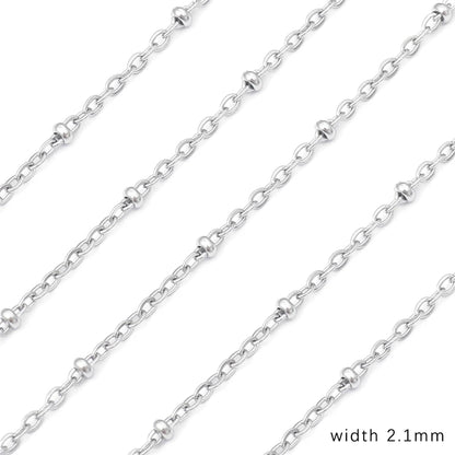 Cadena de acero inoxidable de 1M para hombres y mujeres, cadena de eslabones cubanos, gargantilla básica punk DIY, pulsera, joyería masculina de Hip Hop, regalo