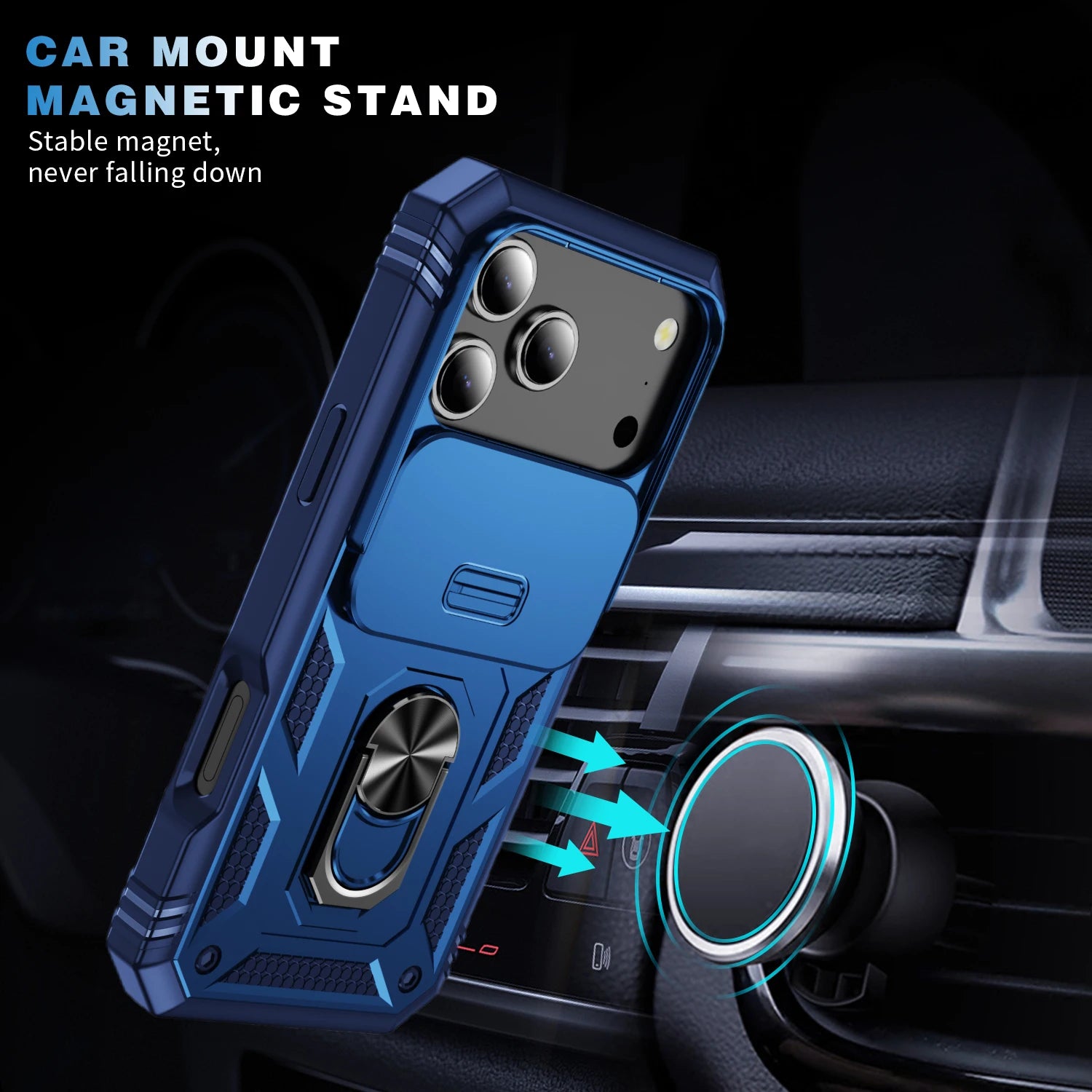 Camera Proctive Phone Case for IPhone 17 Air 16 16E 15 14 13 12 11 XS XR Pro Max Plus Cover With Ring Holder Heavy Duty