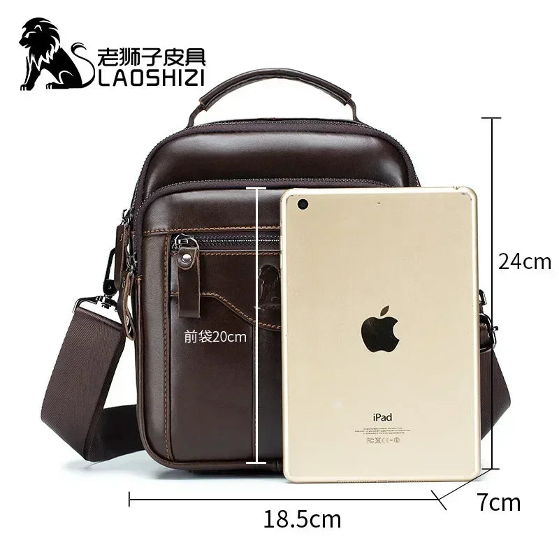 Bolso de mano nuevo para hombre, bandolera de piel auténtica, bolso de lujo para marido, bolso cruzado para hombre