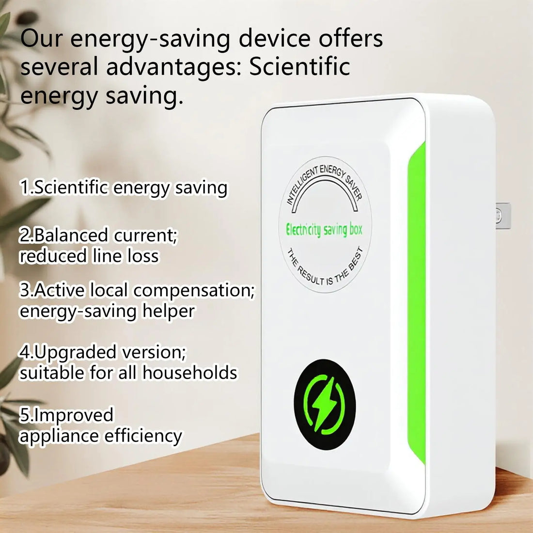 Smart Energy Saver Plug Voltage Surge Protector Temp Control Electricity Saving Device for Home Office Dorm Room Appliance