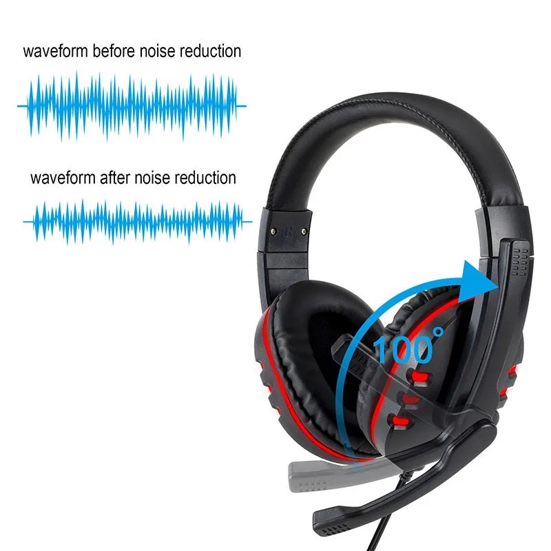 Auriculares con cable de 3,5 mm para juegos, auriculares de música para PS4 PlayStation 4, PC, chat de computadora con micrófono