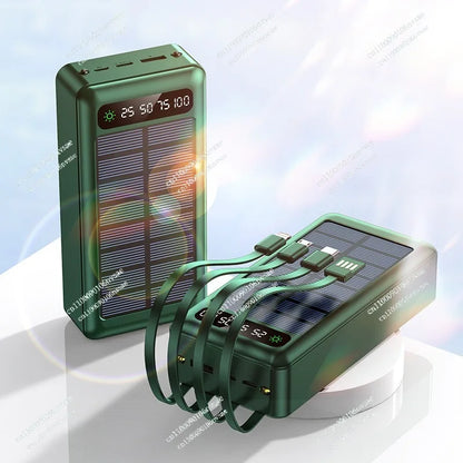 Solar power bank large capacity 5000 mAh fast charging with its own line mobile power