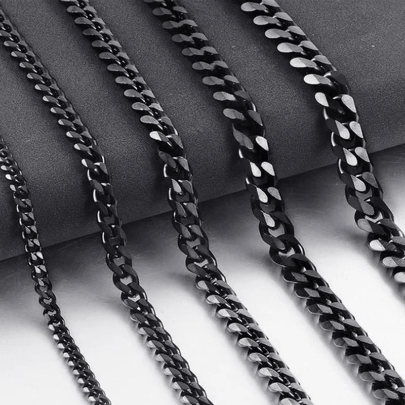 Men' Necklaces Homme Stainless Steel Cuban Link Chains For Men Hiphop Rock Jewelry Accessories Multiple Sizes 3mm-9mm C047