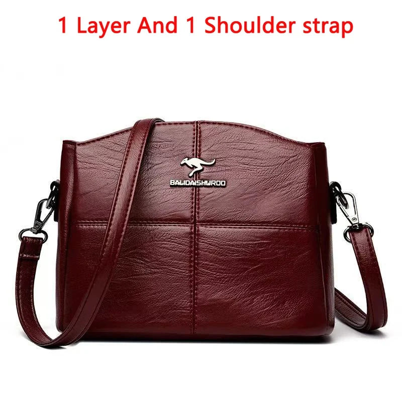 Luxury Handbag Fashion Print Large Capacity Soft Leather Women Shoulder Crossbody Bag Leisure Designer Ladies Purses and Handbag