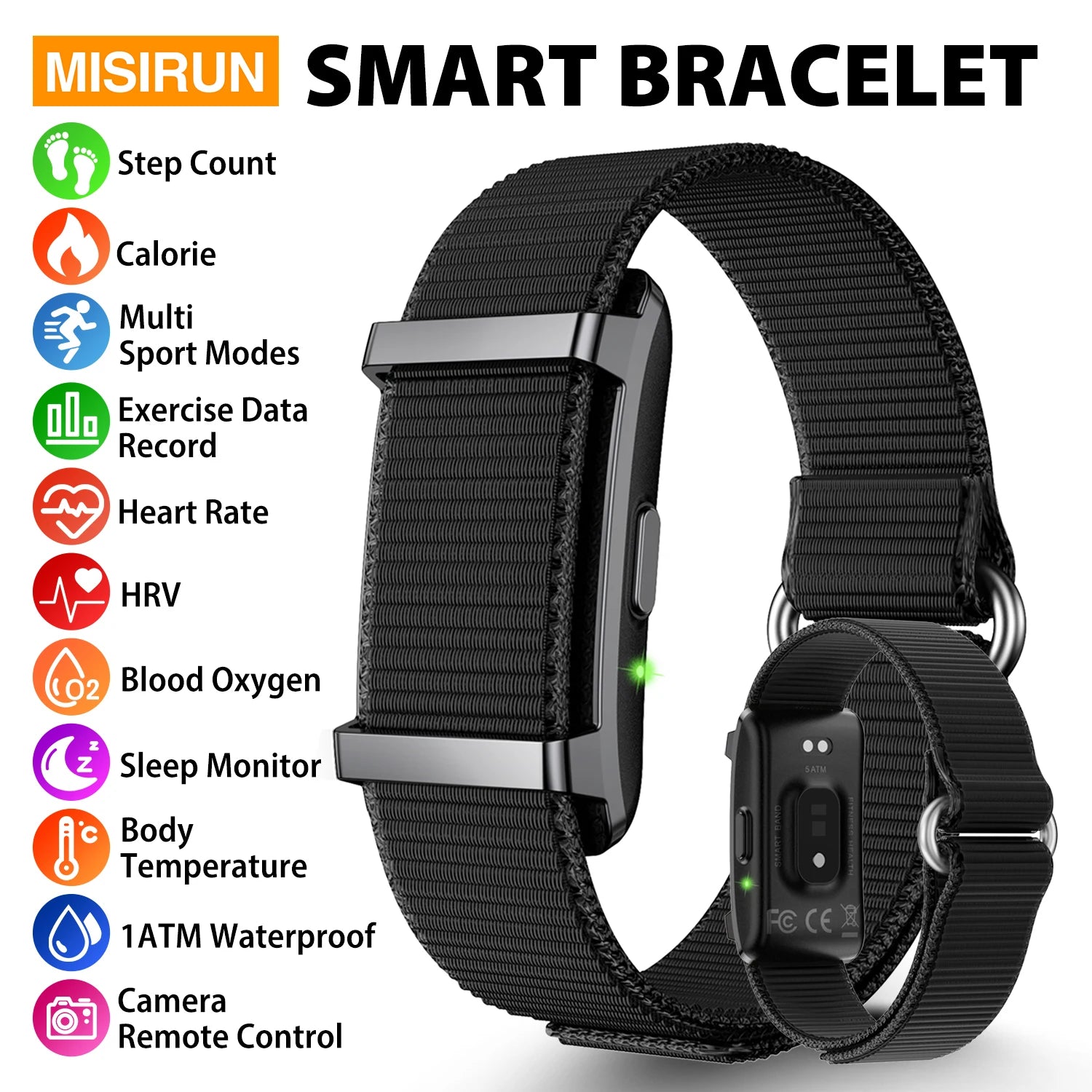 No Screen Smart Bracelet Men Women Fitness Tracker Sport Smart Watch Heart Rate Sleep Monitor 1ATM Waterproof Outdoor Smart Band