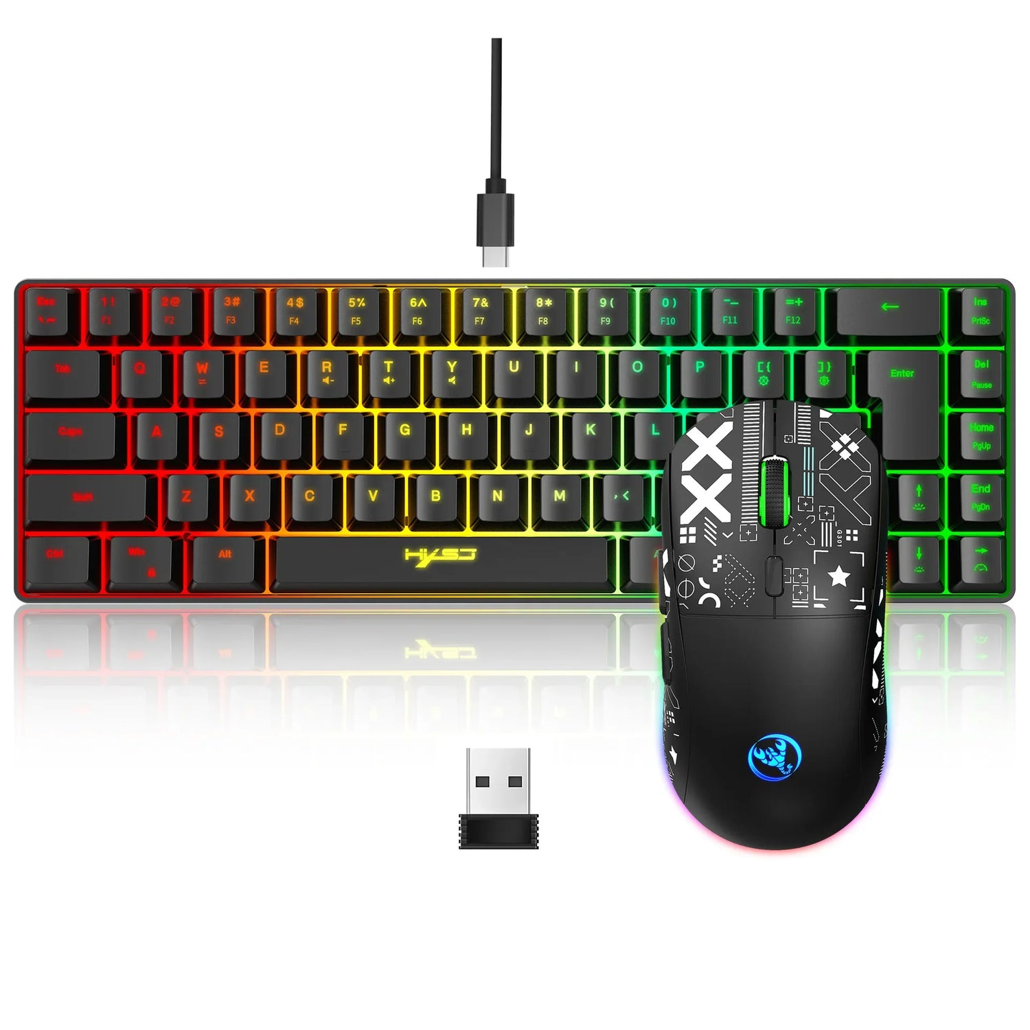 Keyboard and Mouse Combo Backlight Kit Gamer White Key Board Offers Combo Computer Wired Keyboards Mouses Home Office Teclado