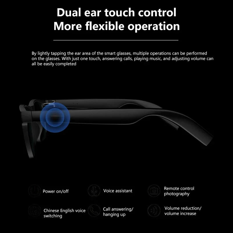 Lenovo 2026 New AI Smart Glasses 8K Touch Control Photo Video Recording Translator Voice Assistant Bluetooth Wireless Sunglasses
