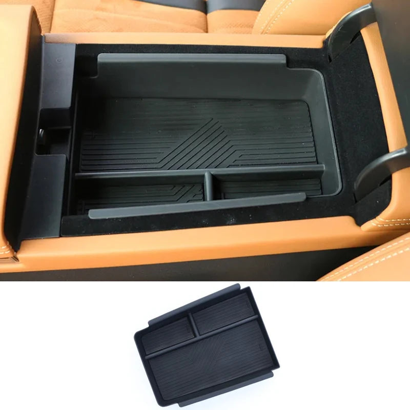 Car Storage Box For Mazda 6e EZ-6 J90A 2024~2027 Anti-dirty Armrest Center Console Boxes Wireless Charging Pads Auto Accessories