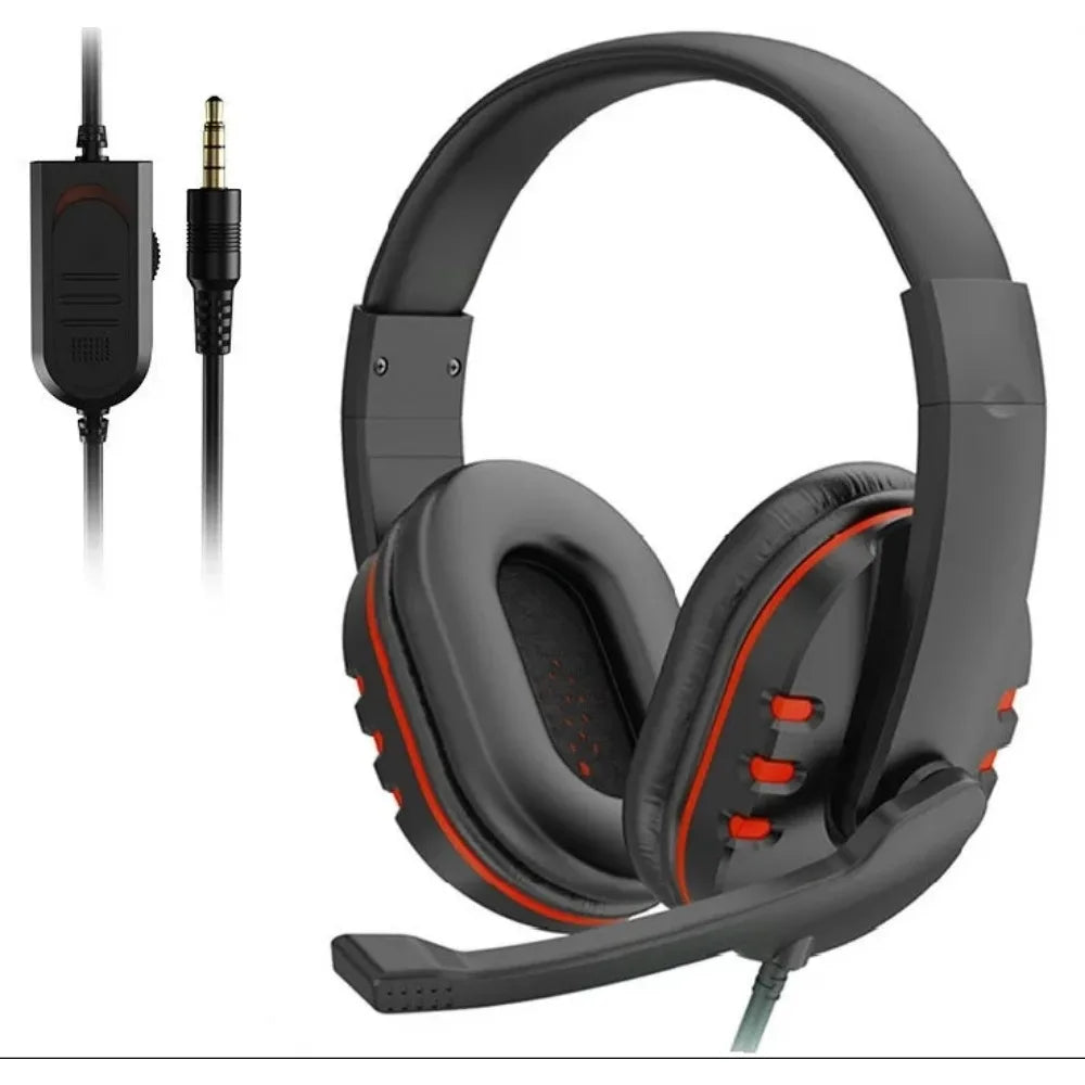 Auriculares con cable de 3,5 mm para juegos, auriculares de música para PS4 PlayStation 4, PC, chat de computadora con micrófono