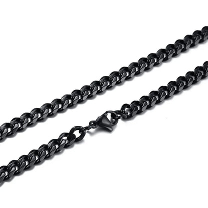 3/5/7mm Stainless Steel Cuban Link Chain Stainless Steel Necklace, Punk Hip-hop Choker for Men, Fashion Jewelry Accessories