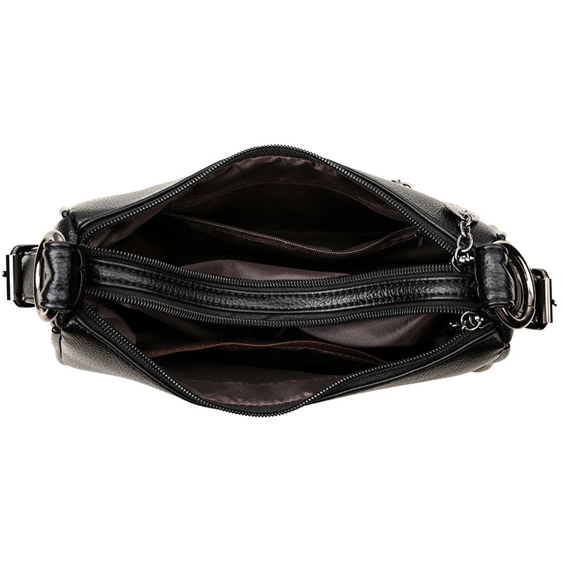 Bolsos de lujo de diseñador para mujer, nuevos bolsos de hombro de cuero de alta calidad para mujer, bolsos cruzados retro y minimalistas