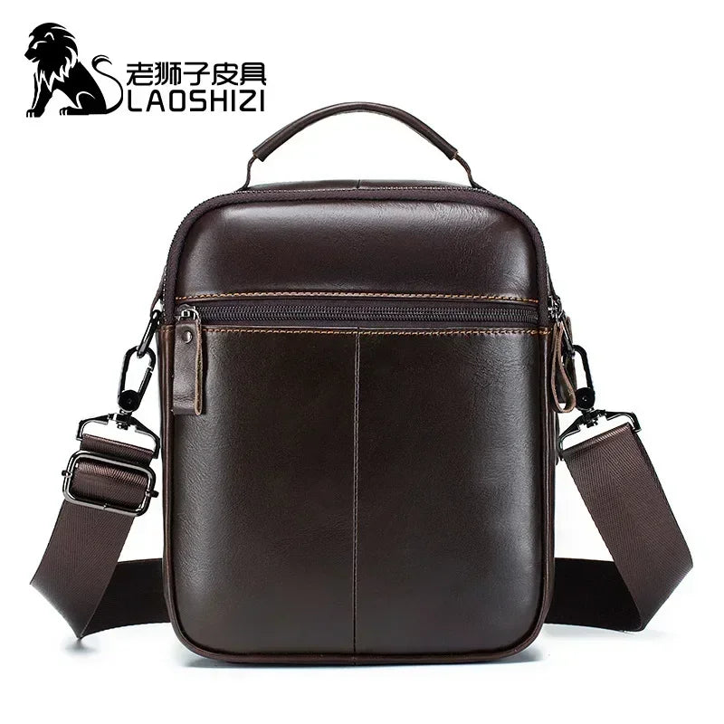 Bolso de mano nuevo para hombre, bandolera de piel auténtica, bolso de lujo para marido, bolso cruzado para hombre