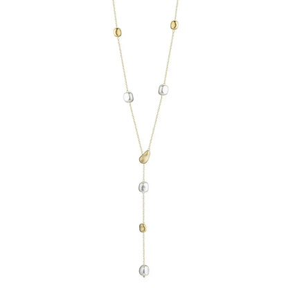 2026 New Baroque Brushed Pearl Long Necklace for Women Y-shape Sweater Chain Collares Para Mujer