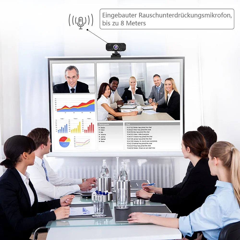 HD Webcam Built-in Dual Mics Smart 1080P Web Camera USB Pro Stream Camera for Desktop Laptops PC Game Cam for OS Windows10/8