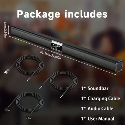 Soundbar Cinema Soundbar Hifi Wireless Bluetooth Speaker Home Theater Tv Computer Soundbar Wall-Mounted Stereo Surround Sound Effect Fm Radio Remote Control Speaker Stand