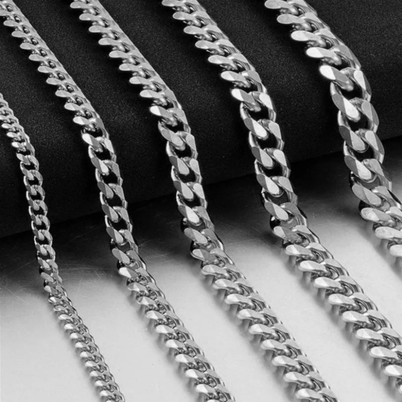 Men' Necklaces Homme Stainless Steel Cuban Link Chains For Men Hiphop Rock Jewelry Accessories Multiple Sizes 3mm-9mm C047