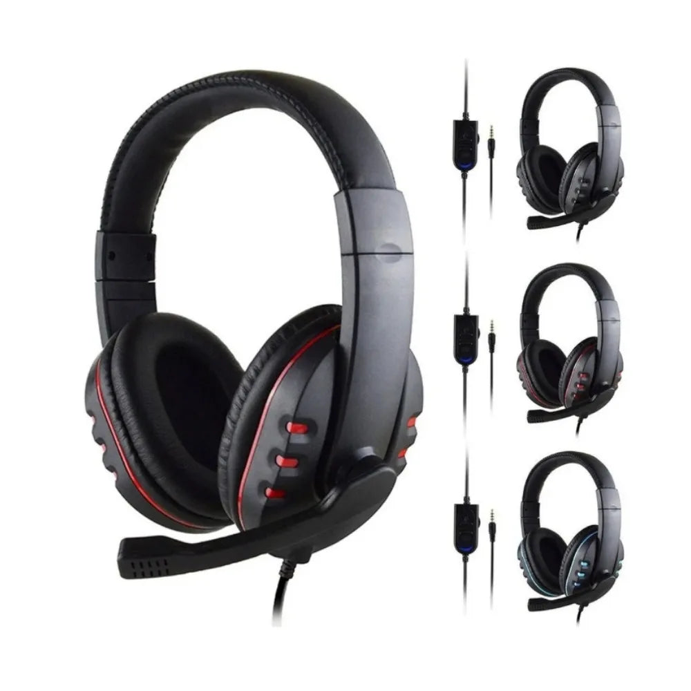 Auriculares con cable de 3,5 mm para juegos, auriculares de música para PS4 PlayStation 4, PC, chat de computadora con micrófono