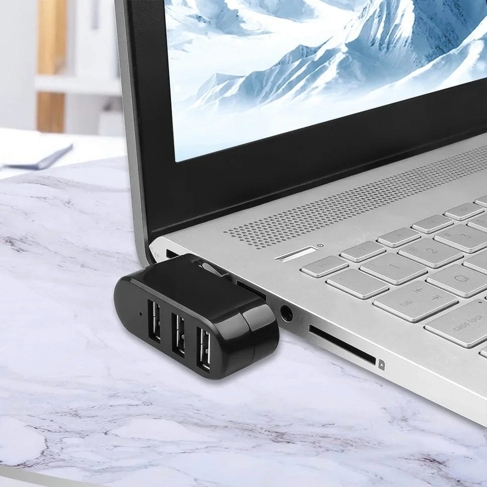 USB 2.0 Hub USB Hub 2.0 Multi USB Splitter Hub Rotatable 3 Port Multiple Expander Splitter Mini USB 2.0 Hub Computer Accessories
