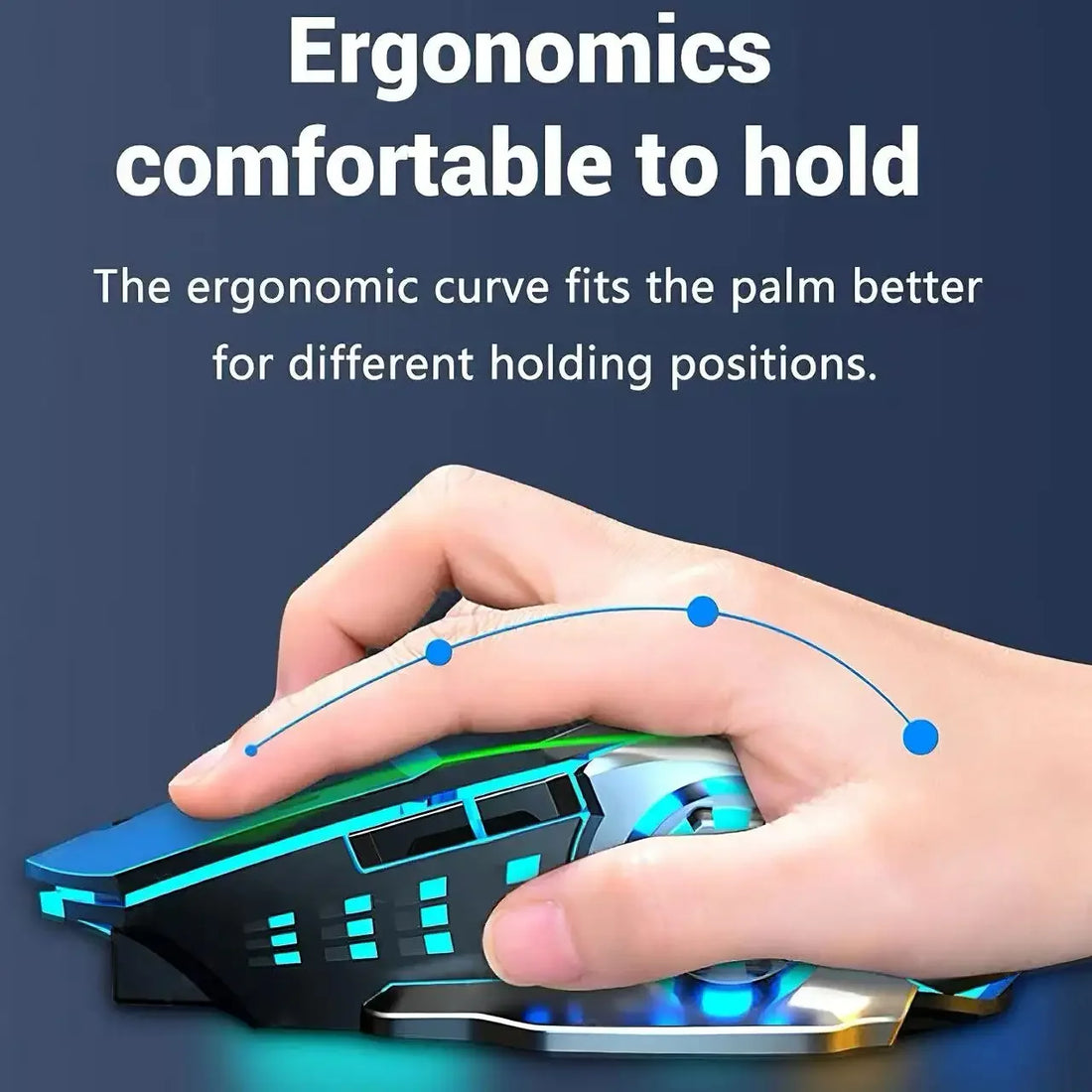 Wireless Gaming Mouse Bluetooth Dual-Mode Silent Rechargeable RGB Backlit Ergonomic Mice for Laptop PC Gamer 3 Colors Available