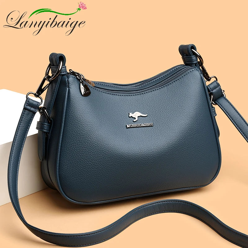 Bolsos de lujo de diseñador para mujer, nuevos bolsos de hombro de cuero de alta calidad para mujer, bolsos cruzados retro y minimalistas