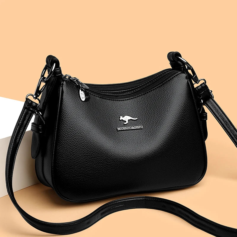 Bolsos de lujo de diseñador para mujer, nuevos bolsos de hombro de cuero de alta calidad para mujer, bolsos cruzados retro y minimalistas