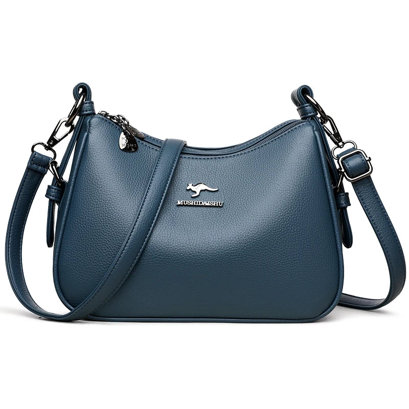 Bolsos de lujo de diseñador para mujer, nuevos bolsos de hombro de cuero de alta calidad para mujer, bolsos cruzados retro y minimalistas