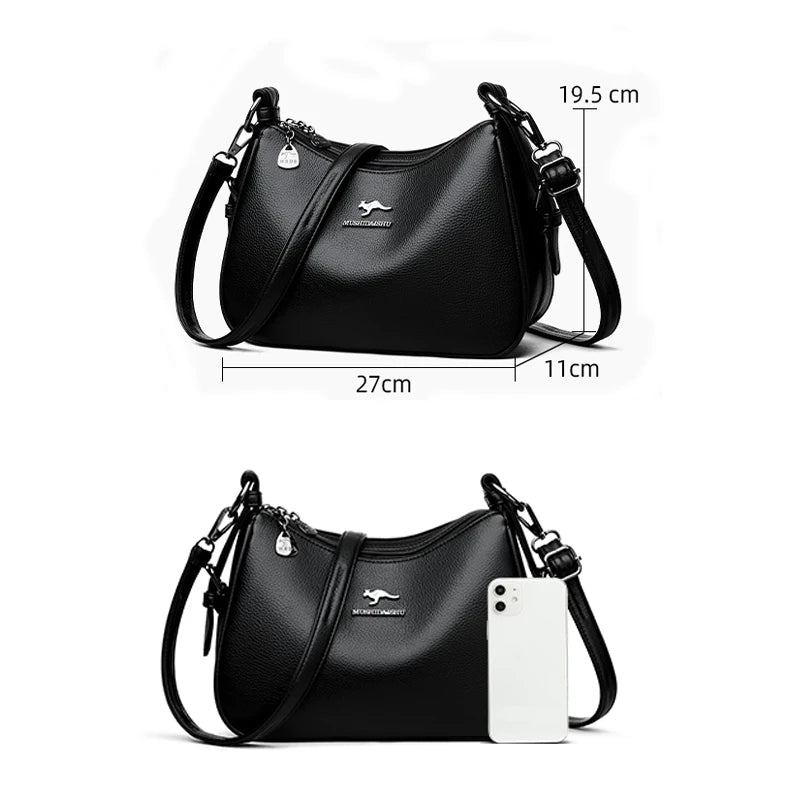 Bolsos de lujo de diseñador para mujer, nuevos bolsos de hombro de cuero de alta calidad para mujer, bolsos cruzados retro y minimalistas