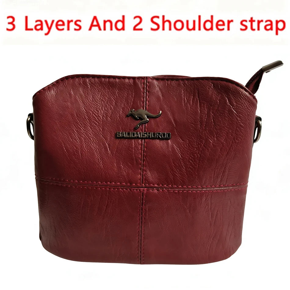 Luxury Handbag Fashion Print Large Capacity Soft Leather Women Shoulder Crossbody Bag Leisure Designer Ladies Purses and Handbag