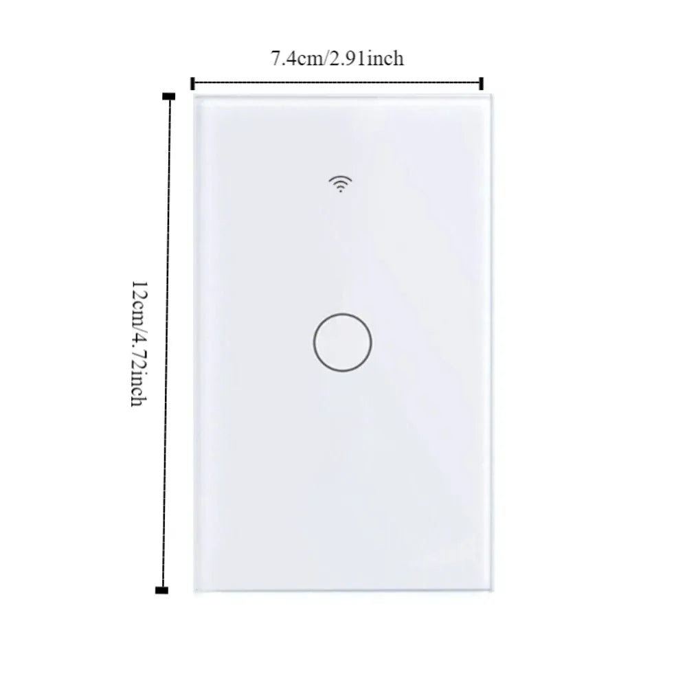US Plug WiFi Smart Light Switch Single Open App Control Touch Sensor Switch Touch Control Remote Control Wall Switch Smart Home
