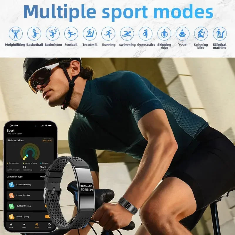 Pulsera inteligente de salud, rastreador de actividad ultraligero, pulsera inteligente con monitor de ritmo cardíaco y sueño, podómetro, reloj inteligente delgado para Android iOS
