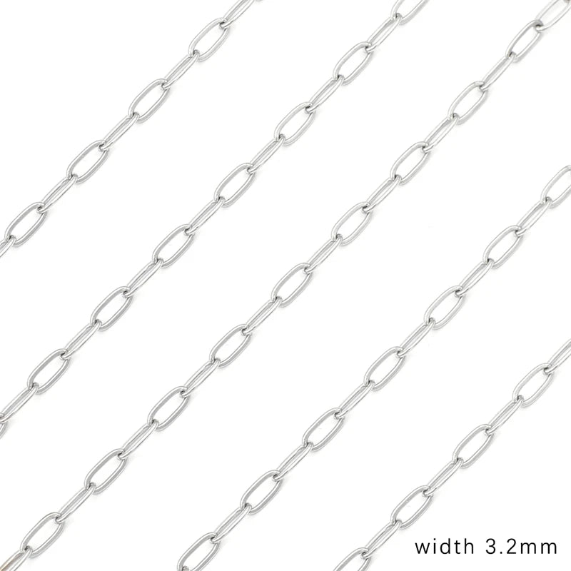 Cadena de acero inoxidable de 1M para hombres y mujeres, cadena de eslabones cubanos, gargantilla básica punk DIY, pulsera, joyería masculina de Hip Hop, regalo