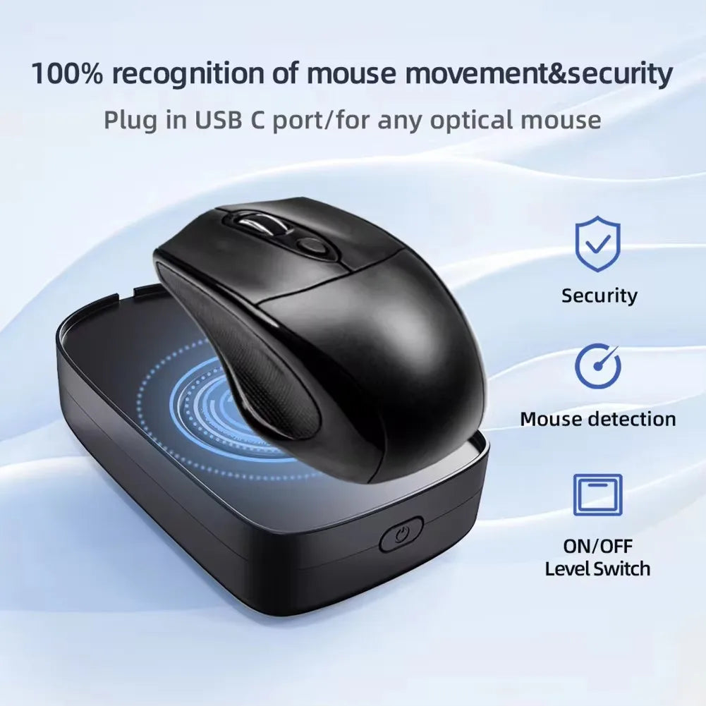 Jiggler de ratón indetectable de 5 V 1 A, simulador de movimiento de ratón, compatible con ratones con cable e inalámbricos para mantener el PC activo y despierto