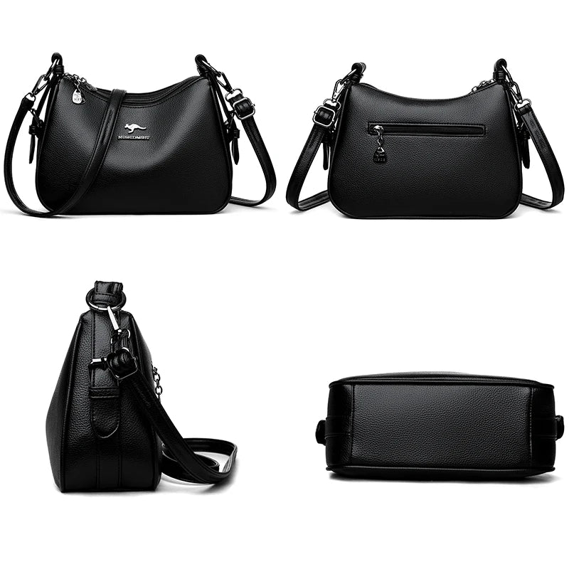 Bolsos de lujo de diseñador para mujer, nuevos bolsos de hombro de cuero de alta calidad para mujer, bolsos cruzados retro y minimalistas