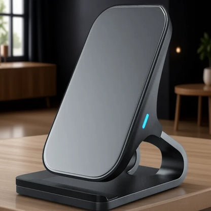 Wireless Charger Mount 10W 7.5W 5W Qi Fast Charging Pad 2 Coils Case Friendly Anti Slip Rubber Type C Input