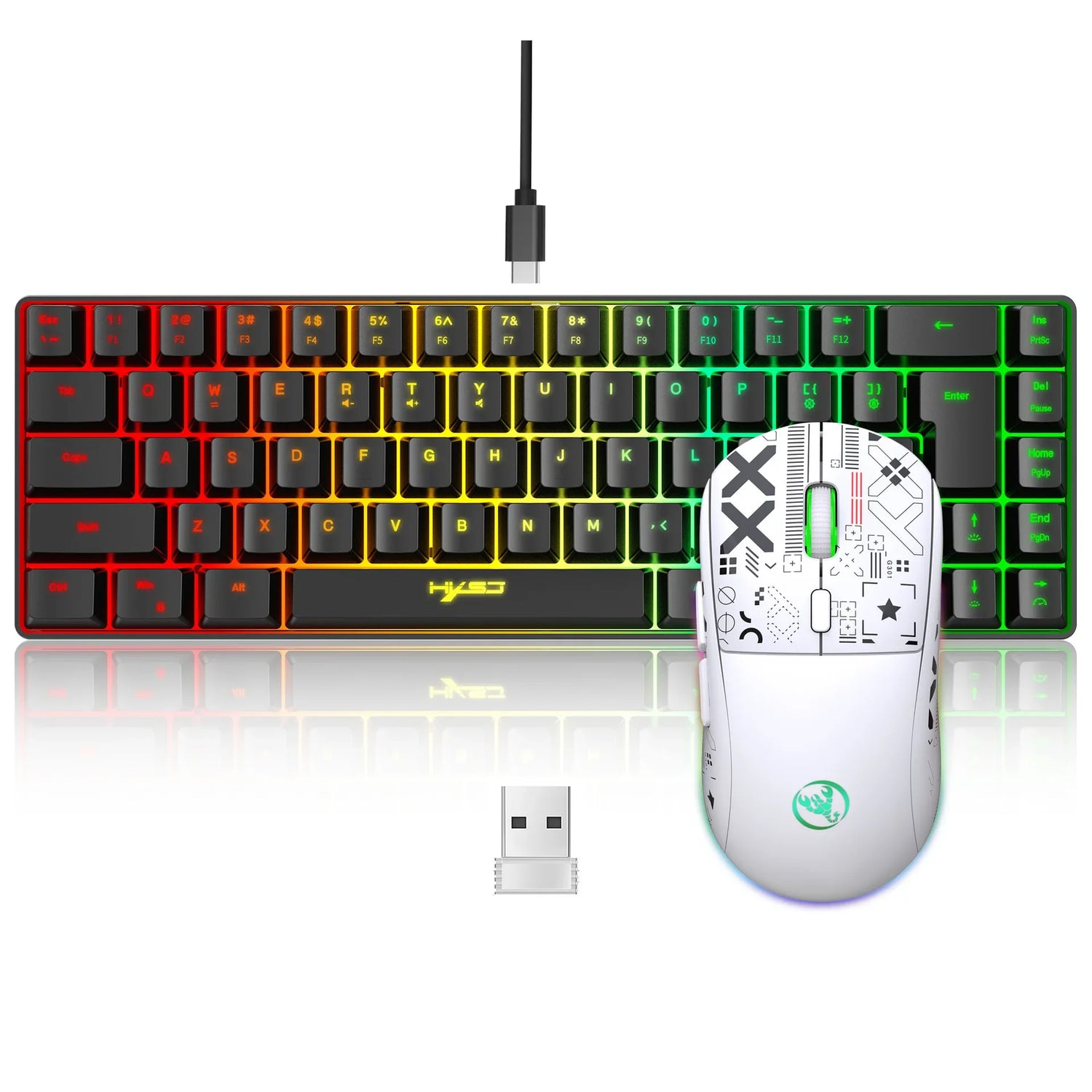 Keyboard and Mouse Combo Backlight Kit Gamer White Key Board Offers Combo Computer Wired Keyboards Mouses Home Office Teclado