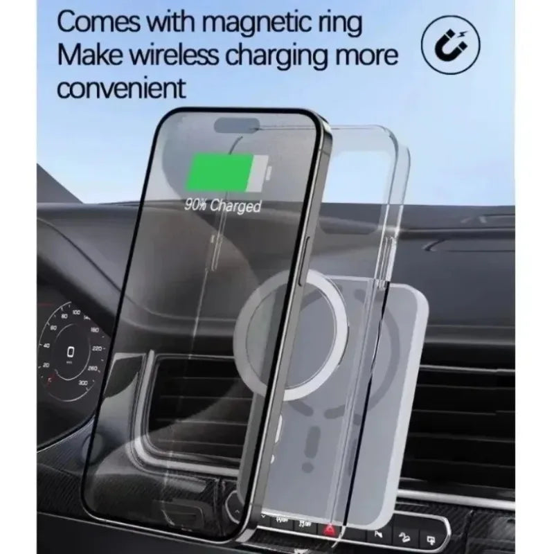 30W Magnetic Car Wireless Chargers Air Vent Clip Phone Holder for iPhone16 15 14 13 12 Pro Max Macsafe Car Charger Fast Charging