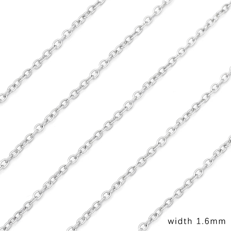Cadena de acero inoxidable de 1M para hombres y mujeres, cadena de eslabones cubanos, gargantilla básica punk DIY, pulsera, joyería masculina de Hip Hop, regalo