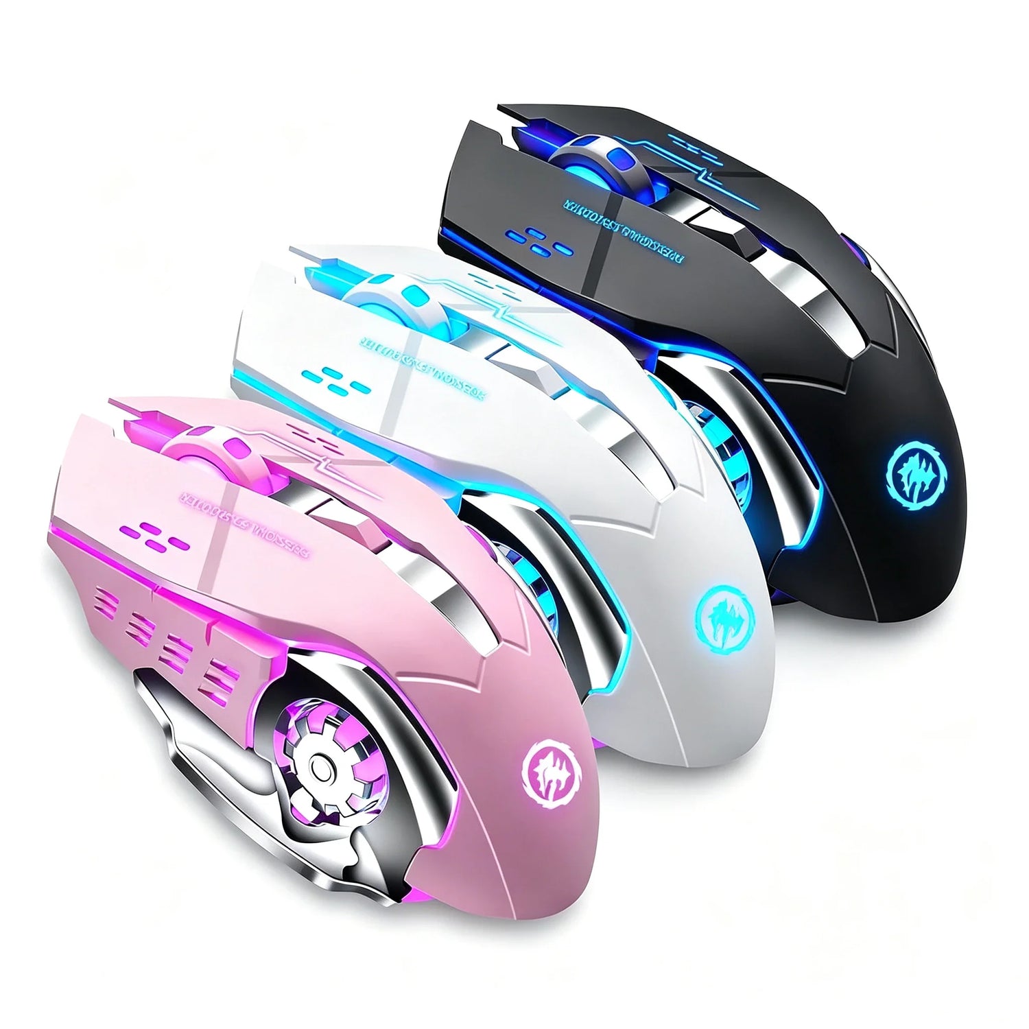 Wireless Gaming Mouse Bluetooth Dual-Mode Silent Rechargeable RGB Backlit Ergonomic Mice for Laptop PC Gamer 3 Colors Available
