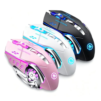 Wireless Gaming Mouse Bluetooth Dual-Mode Silent Rechargeable RGB Backlit Ergonomic Mice for Laptop PC Gamer 3 Colors Available