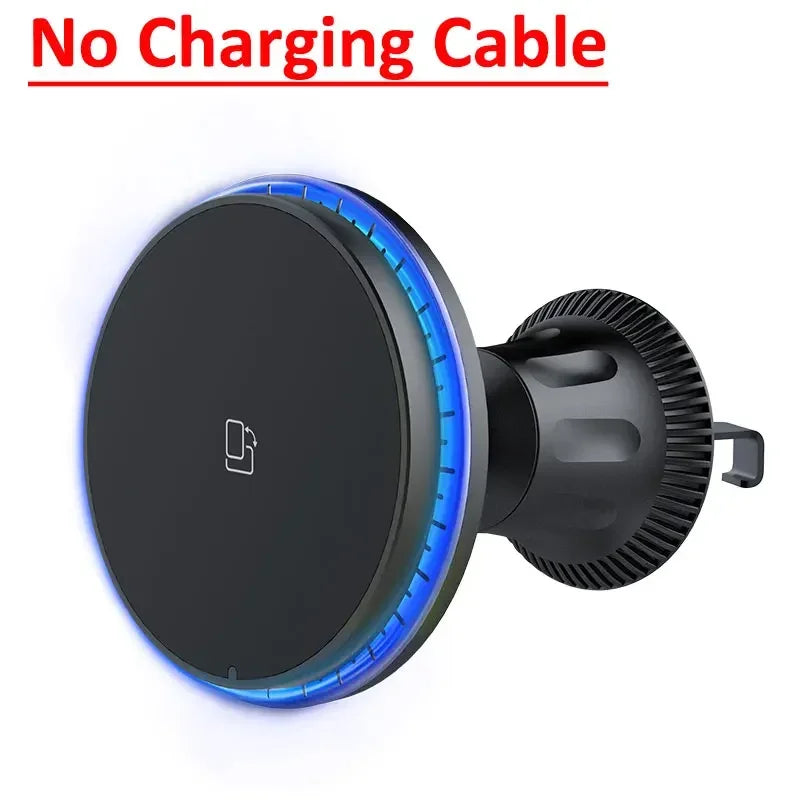 Magnetic Car Wireless Charger RGB For iPhone 13 14 15 16 17 Pro Max Macsafe Car Phone Holder Stand Mount Fast Charging Station