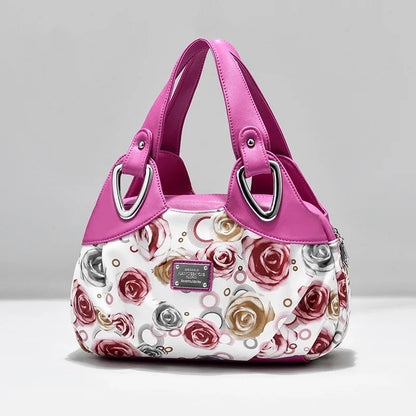 Luxury Handbag Women Printing PU Leather Handle Bag Fashion Brand Lady Tote Big Capacity Shoulder Bag Shopping Purse2024