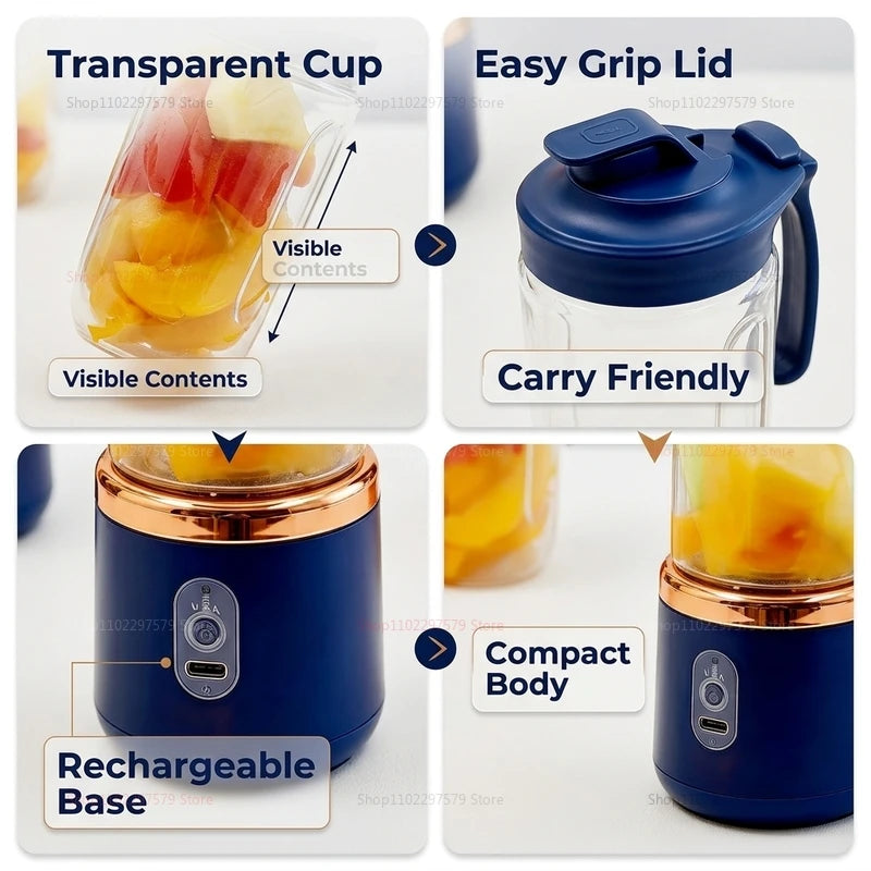 400ML Fruit Electric Juicer Food Milkshake Mixer Machine Portable Juicer Maker Double Cup Multifunction Household Blender