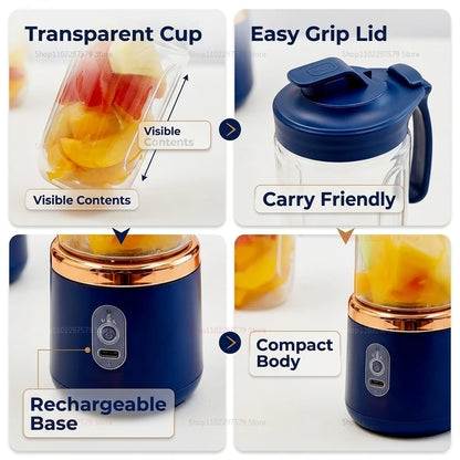 400ML Fruit Electric Juicer Food Milkshake Mixer Machine Portable Juicer Maker Double Cup Multifunction Household Blender