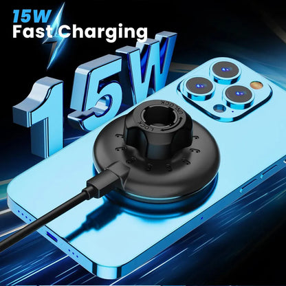 15W Magnetic Wireless Car Charger Cup Holder Navigation Phone Mount MagSafe Car Phone Holder Fast Charging Stand For iPhone 17