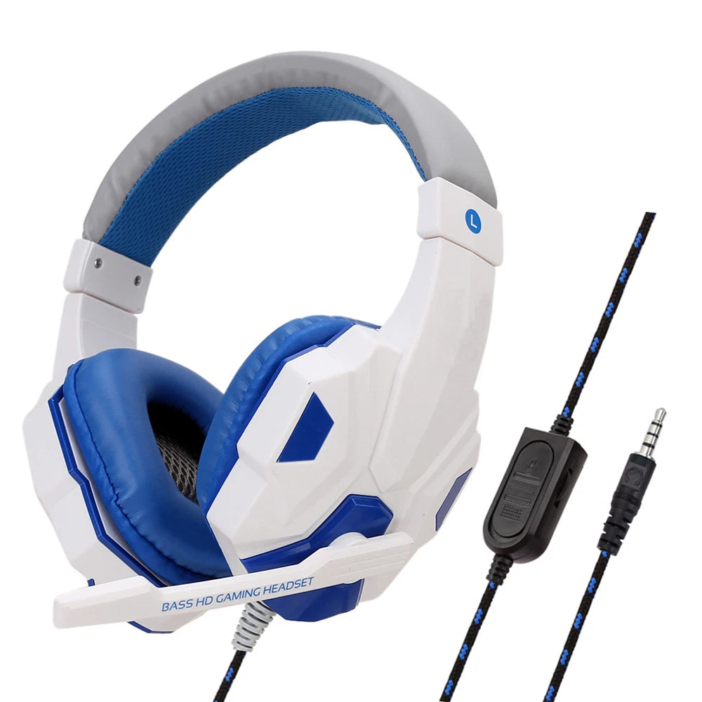 Auriculares con cable para PS4/PS5/Xbox/Smartphone/PC, auriculares para juegos con micrófono con cancelación de ruido ajustable 120°