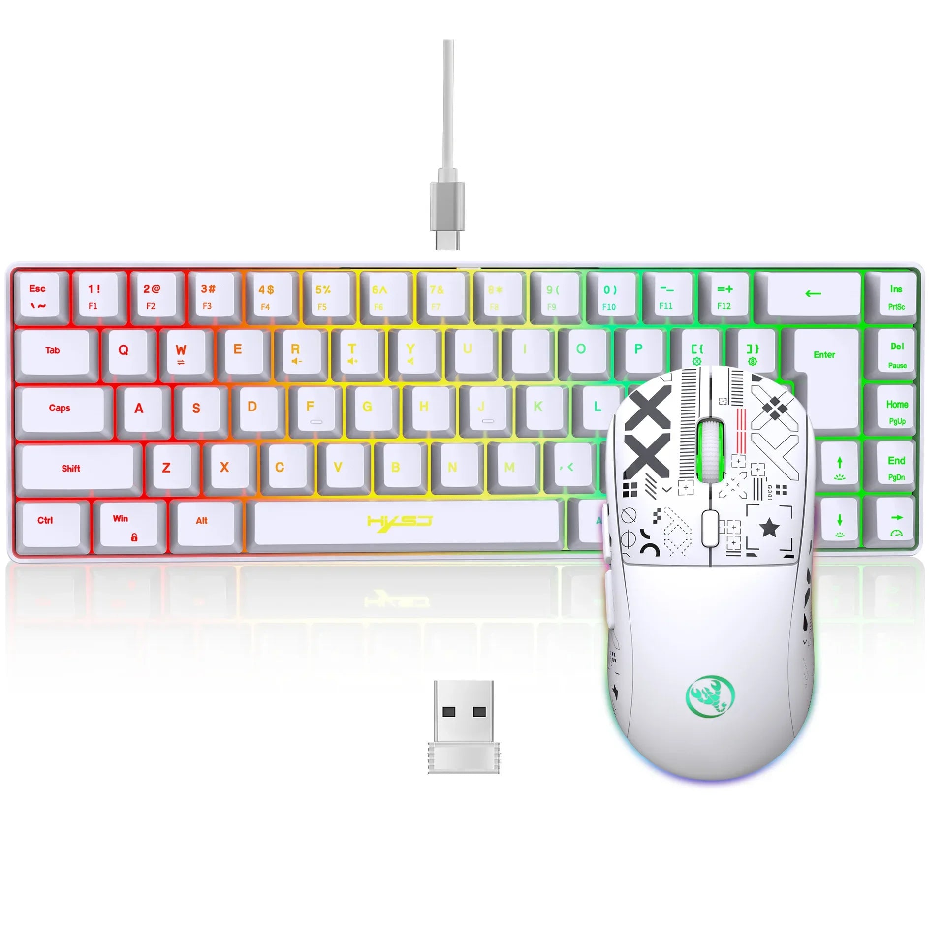 Keyboard and Mouse Combo Backlight Kit Gamer White Key Board Offers Combo Computer Wired Keyboards Mouses Home Office Teclado