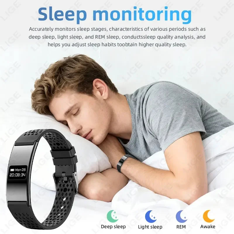 Pulsera inteligente de salud, rastreador de actividad ultraligero, pulsera inteligente con monitor de frecuencia cardíaca, monitor de sueño, podómetro, reloj inteligente delgado para Android iOS