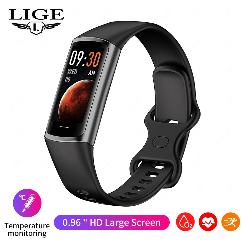 Smartwatch LIGE, Rastreador de actividad deportiva, Reloj inteligente para hombres y mujeres con monitor de frecuencia cardíaca, oxígeno en sangre y sueño, Pulsera inteligente impermeable